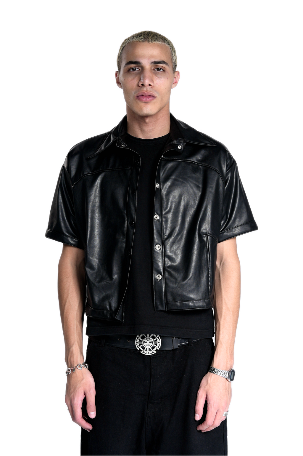 Black leather shirt