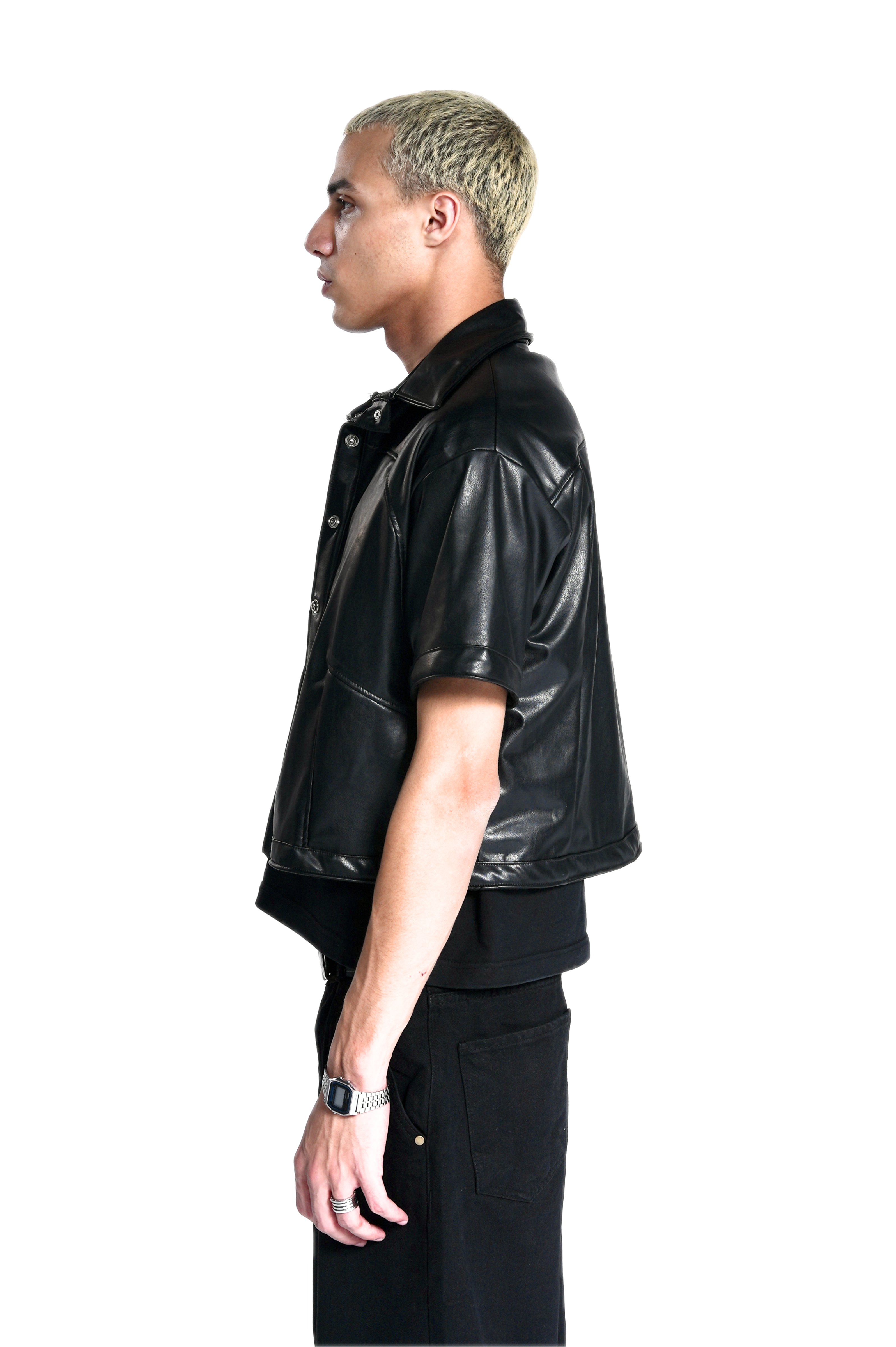 Black leather shirt