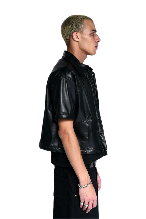 Black leather shirt