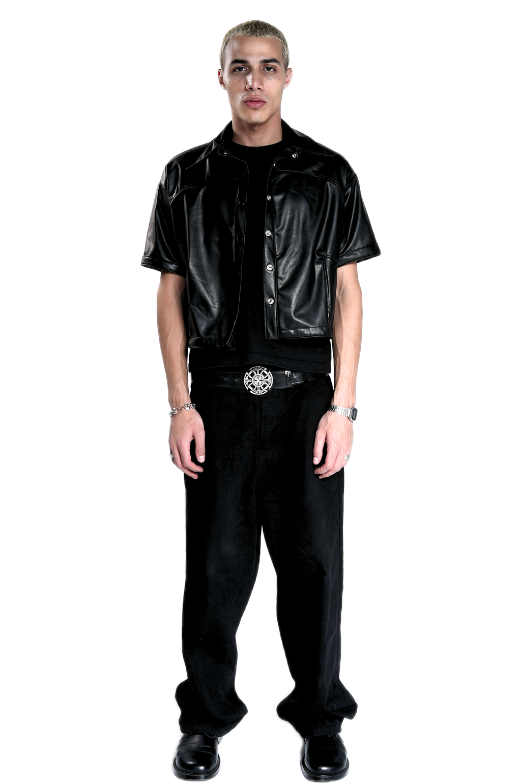 Black leather shirt