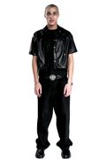 Black leather shirt