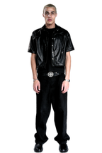 Black leather shirt